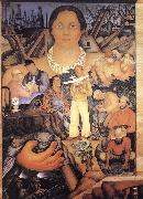 Diego Rivera Allegory of California oil painting on canvas